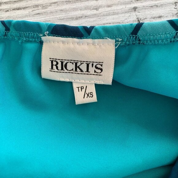 Vintage Geometric Print Semi Sheer Chiffon Retro Midi Skirt - Picture 7 of 11